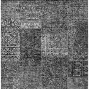 Homeroots 3' Stylish Brown Gray Charcoal Patchwork Washable Area Rug For Indoor And Outdoor Spaces 5' X 8' Polyester 580899