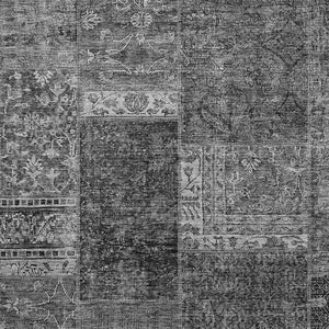 Homeroots 3' Stylish Brown Gray Charcoal Patchwork Washable Area Rug For Indoor And Outdoor Spaces 5' X 8' Polyester 580899