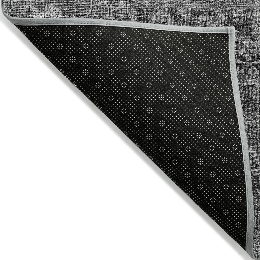 HomeRoots 9' Gray Charcoal and Silver Patchwork Area Rug - Stylish, Washable, Durable for Indoor & Outdoor Use 9' X 12' 580902