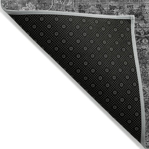 HomeRoots 9' Gray Charcoal and Silver Patchwork Area Rug - Stylish, Washable, Durable for Indoor & Outdoor Use 9' X 12' 580902