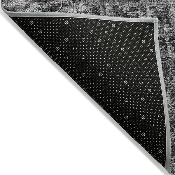 HomeRoots 9' Gray Charcoal and Silver Patchwork Area Rug - Stylish, Washable, Durable for Indoor & Outdoor Use 9' X 12' 580902