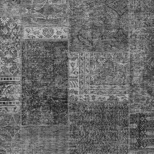 Homeroots 3' Stylish Brown Gray Charcoal Patchwork Washable Area Rug For Indoor And Outdoor Spaces 9' X 12' Polyester 580902