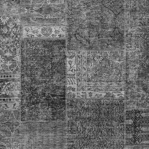 Homeroots 3' Stylish Brown Gray Charcoal Patchwork Washable Area Rug For Indoor And Outdoor Spaces 9' X 12' Polyester 580902