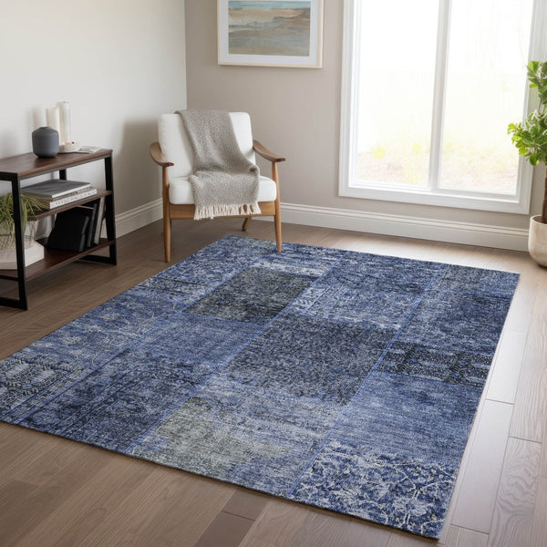 Homeroots 3' Stylish Brown Gray Charcoal Patchwork Washable Area Rug For Indoor And Outdoor Spaces 3' X 5' Polyester 580904