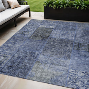 Homeroots 3' Stylish Brown Gray Charcoal Patchwork Washable Area Rug For Indoor And Outdoor Spaces 5' X 8' Polyester 580905