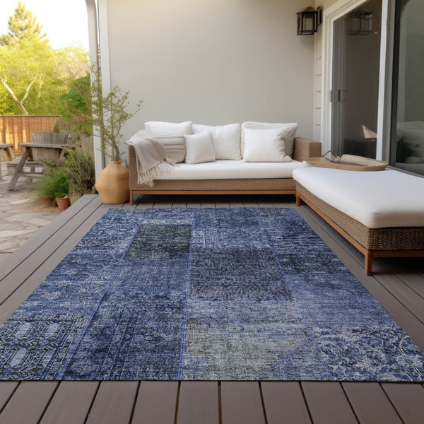 Homeroots 3' Stylish Brown Gray Charcoal Patchwork Washable Area Rug For Indoor And Outdoor Spaces 5' X 8' Polyester 580905