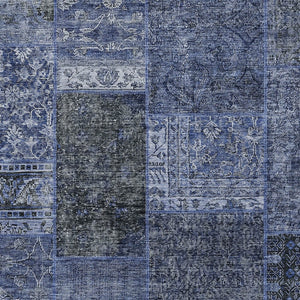 Homeroots 3' Stylish Brown Gray Charcoal Patchwork Washable Area Rug For Indoor And Outdoor Spaces 9' X 12' Polyester 580908