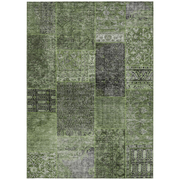 Homeroots 3' Stylish Brown Gray Charcoal Patchwork Washable Area Rug For Indoor And Outdoor Spaces 8' X 10' Polyester 580913