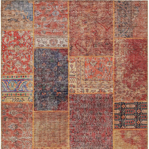 Homeroots 3' Stylish Brown Gray Charcoal Patchwork Washable Area Rug For Indoor And Outdoor Spaces 5' X 8' Polyester 580917