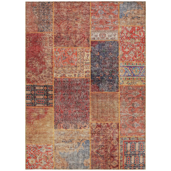 Homeroots 3' Stylish Brown Gray Charcoal Patchwork Washable Area Rug For Indoor And Outdoor Spaces 10' X 14' Polyester 580921