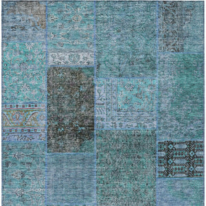 Homeroots 3' Stylish Brown Gray Charcoal Patchwork Washable Area Rug For Indoor And Outdoor Spaces 3' X 5' Polyester 580922