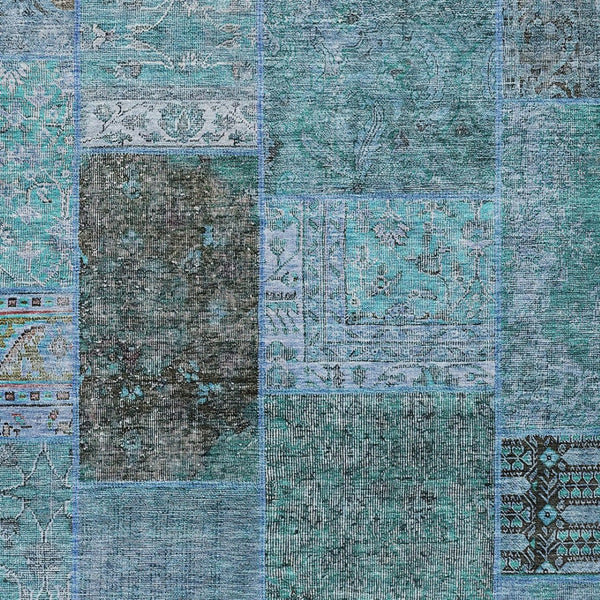 Homeroots 3' Stylish Brown Gray Charcoal Patchwork Washable Area Rug For Indoor And Outdoor Spaces 8' X 10' Polyester 580925