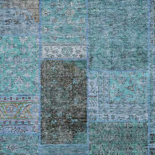 Homeroots 3' Stylish Brown Gray Charcoal Patchwork Washable Area Rug For Indoor And Outdoor Spaces 9' X 12' Polyester 580926