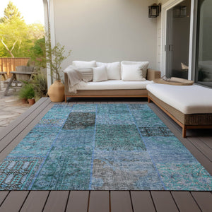Homeroots 3' Stylish Brown Gray Charcoal Patchwork Washable Area Rug For Indoor And Outdoor Spaces 10' X 14' Polyester 580927