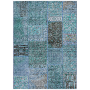 Homeroots 3' Stylish Brown Gray Charcoal Patchwork Washable Area Rug For Indoor And Outdoor Spaces 10' X 14' Polyester 580927