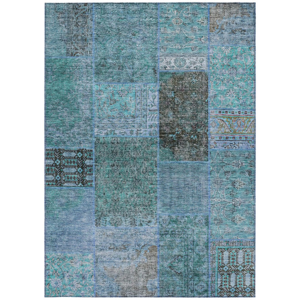 Homeroots 3' Stylish Brown Gray Charcoal Patchwork Washable Area Rug For Indoor And Outdoor Spaces 10' X 14' Polyester 580927