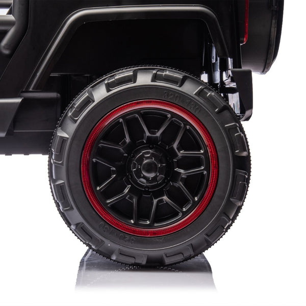 English Elm 24v Kids Electric Ride on Car with Parental Remote Rear Suspension and Bluetooth Audio Black W1578P228743
