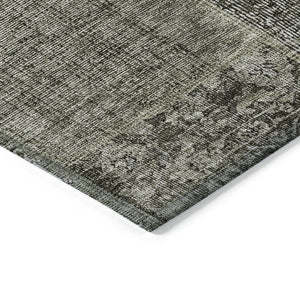 Homeroots 3' Stylish Brown Gray Charcoal Patchwork Washable Area Rug For Indoor And Outdoor Spaces 8' X 10' Polyester 580931