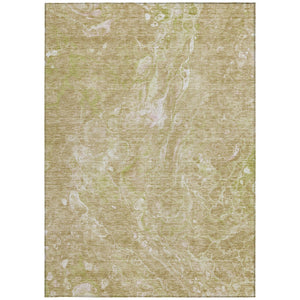 Homeroots 3' Beige Ivory And Artichoke Green Abstract Washable Area Rug For Indoor And Outdoor Spaces 3' X 5' Polyester 580940