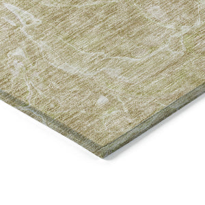 Homeroots 3' Beige Ivory And Artichoke Green Abstract Washable Area Rug For Indoor And Outdoor Spaces 9' X 12' Polyester 580944
