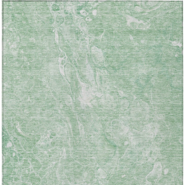 Homeroots 3' Beige Ivory And Artichoke Green Abstract Washable Area Rug For Indoor And Outdoor Spaces 3' X 5' Polyester 580946