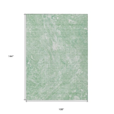 Homeroots 3' Beige Ivory And Artichoke Green Abstract Washable Area Rug For Indoor And Outdoor Spaces 9' X 12' Polyester 580950
