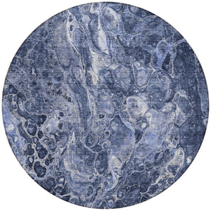 Homeroots 3' Beige Ivory And Artichoke Green Abstract Washable Area Rug For Indoor And Outdoor Spaces 8' Round Polyester 580954