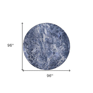 Homeroots 3' Beige Ivory And Artichoke Green Abstract Washable Area Rug For Indoor And Outdoor Spaces 8' Round Polyester 580954