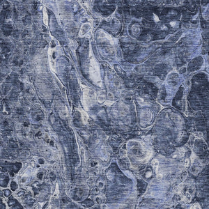 HomeRoots 5' Modern Navy Blue and Gray Abstract Washable Area Rug for Indoor and Outdoor Spaces, Durable Design 8' X 10' 580955