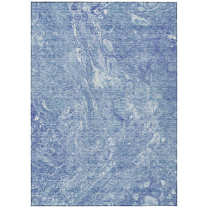 HomeRoots 5' Sky Blue & Navy Abstract Area Rug - Durable, Washable Design for Indoor & Outdoor Spaces 5' X 8' 580959