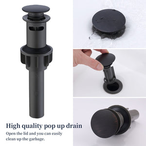 English Elm 2-Handle Widespread Bathroom Sink Faucet In Oil Rubbed Bronze With 360° Swivel Spout & Drain Kit T3177P277518