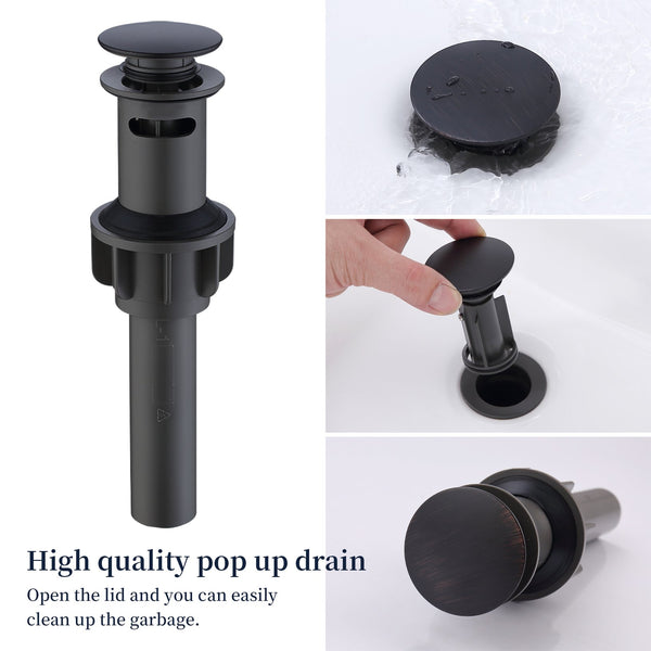 English Elm 2-Handle Widespread Bathroom Sink Faucet In Oil Rubbed Bronze With 360° Swivel Spout & Drain Kit T3177P277518
