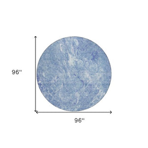 Homeroots 3' Beige Ivory And Artichoke Green Abstract Washable Area Rug For Indoor And Outdoor Spaces 8' Round Polyester 580960