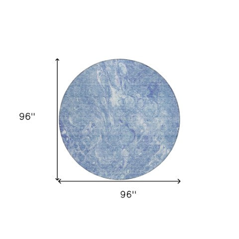 Homeroots 3' Beige Ivory And Artichoke Green Abstract Washable Area Rug For Indoor And Outdoor Spaces 8' Round Polyester 580960