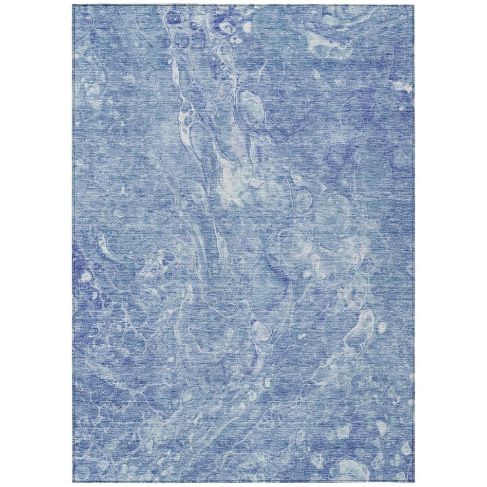 HomeRoots 9' Sky Blue and Navy Abstract Area Rug - Stylish, Washable, Durable for Indoor and Outdoor Spaces 9' X 12' 580962