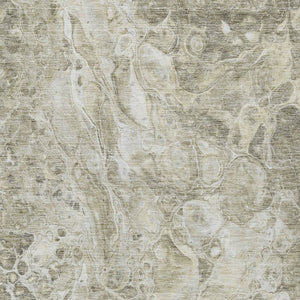 Homeroots 3' Beige Ivory And Artichoke Green Abstract Washable Area Rug For Indoor And Outdoor Spaces 5' X 8' Polyester 580965