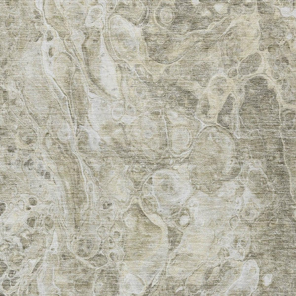 Homeroots 3' Beige Ivory And Artichoke Green Abstract Washable Area Rug For Indoor And Outdoor Spaces 8' X 10' Polyester 580967