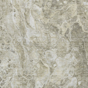 Homeroots 3' Beige Ivory And Artichoke Green Abstract Washable Area Rug For Indoor And Outdoor Spaces 9' X 12' Polyester 580968