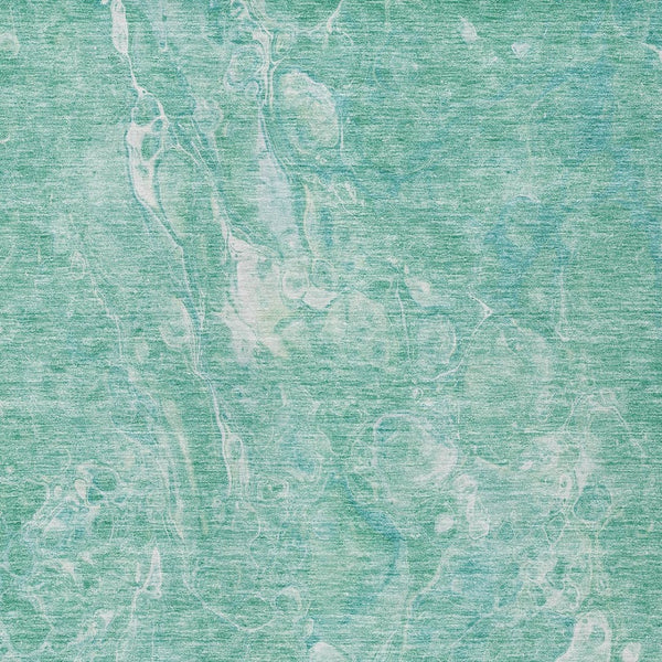 Homeroots 3' Beige Ivory And Artichoke Green Abstract Washable Area Rug For Indoor And Outdoor Spaces 5' X 8' Polyester 580971