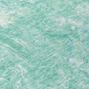 Homeroots 3' Beige Ivory And Artichoke Green Abstract Washable Area Rug For Indoor And Outdoor Spaces 8' Round Polyester 580972