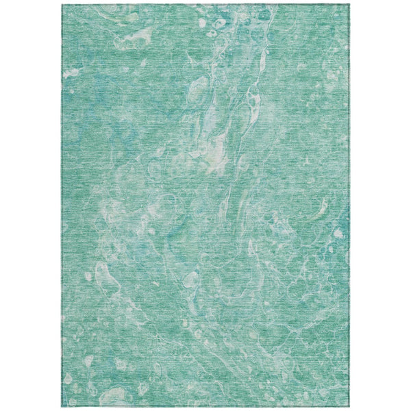 Homeroots 3' Beige Ivory And Artichoke Green Abstract Washable Area Rug For Indoor And Outdoor Spaces 8' X 10' Polyester 580973