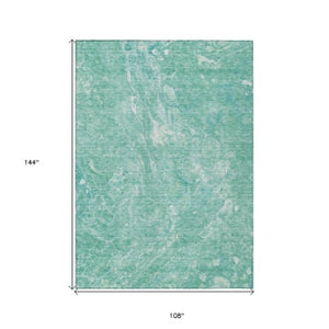 Homeroots 3' Beige Ivory And Artichoke Green Abstract Washable Area Rug For Indoor And Outdoor Spaces 9' X 12' Polyester 580974