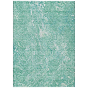 HomeRoots 5' Vibrant Teal Aqua Green Abstract Washable Indoor Outdoor Area Rug for Modern Living Spaces 10' X 14' 580975