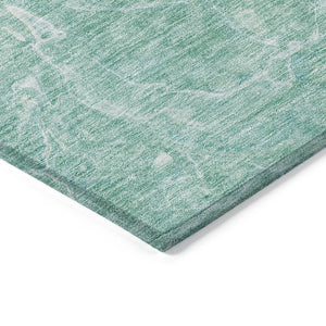 Homeroots 3' Beige Ivory And Artichoke Green Abstract Washable Area Rug For Indoor And Outdoor Spaces 10' X 14' Polyester 580975