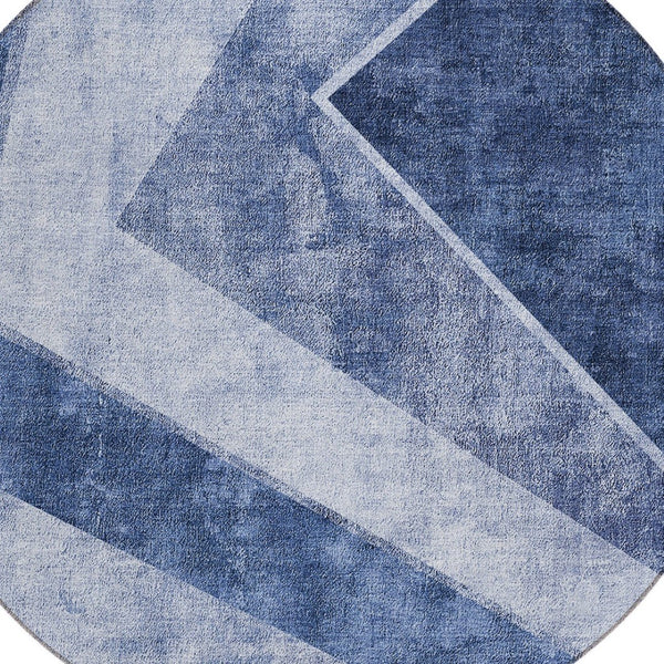 Homeroots 3' Brown And Beige Geometric Washable Indoor Outdoor Area Rug For Stylish Living Spaces & Patios 8' Round Polyester 580990