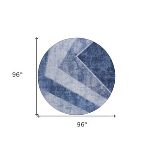 Homeroots 3' Brown And Beige Geometric Washable Indoor Outdoor Area Rug For Stylish Living Spaces & Patios 8' Round Polyester 580990