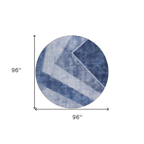 Homeroots 3' Brown And Beige Geometric Washable Indoor Outdoor Area Rug For Stylish Living Spaces & Patios 8' Round Polyester 580990