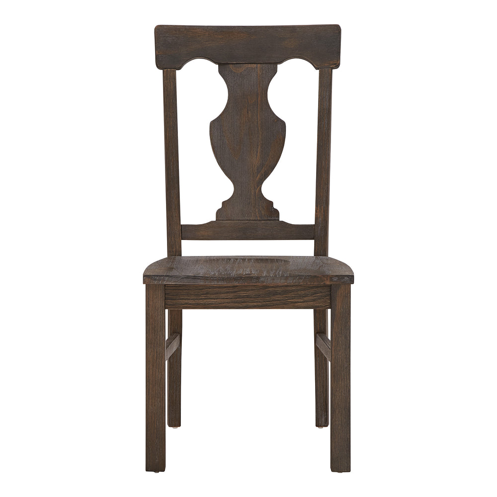 Homelegance Pia Fiddle Back Wood Dining Chairs Set of Two for Farmhouse Interiors 580C