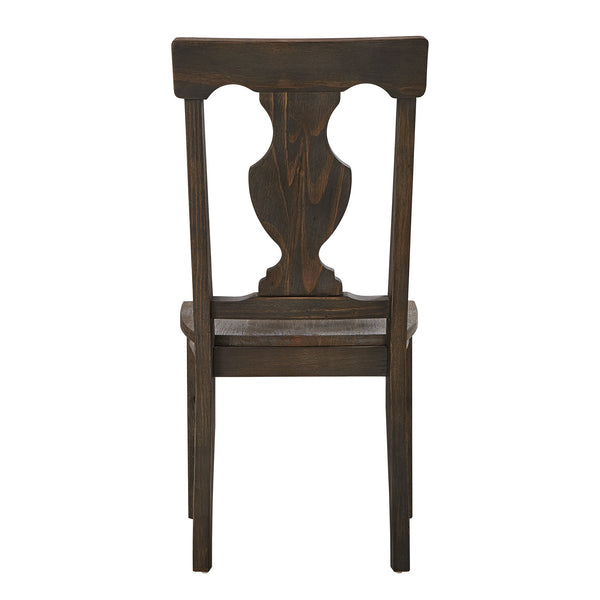 Pia Fiddle Back Wood Dining Chairs Set of Two for Farmhouse Interiors