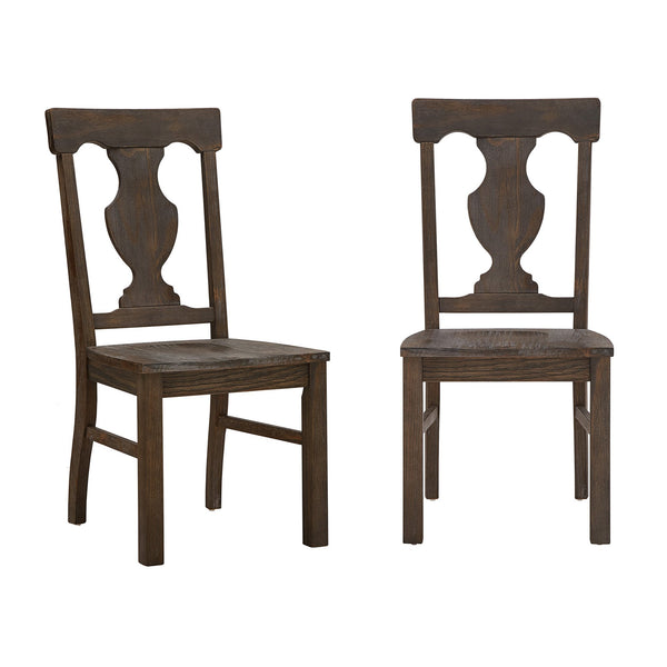 Pia Fiddle Back Wood Dining Chairs Set of Two for Farmhouse Interiors